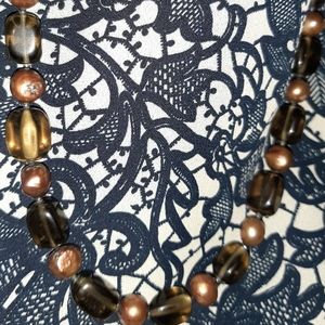 Chocolate Pearls and Bead Necklace